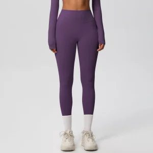 Women Fashion Casual Solid Color High Waist Quick-Drying Slim-Fit Yoga Sports Leggings