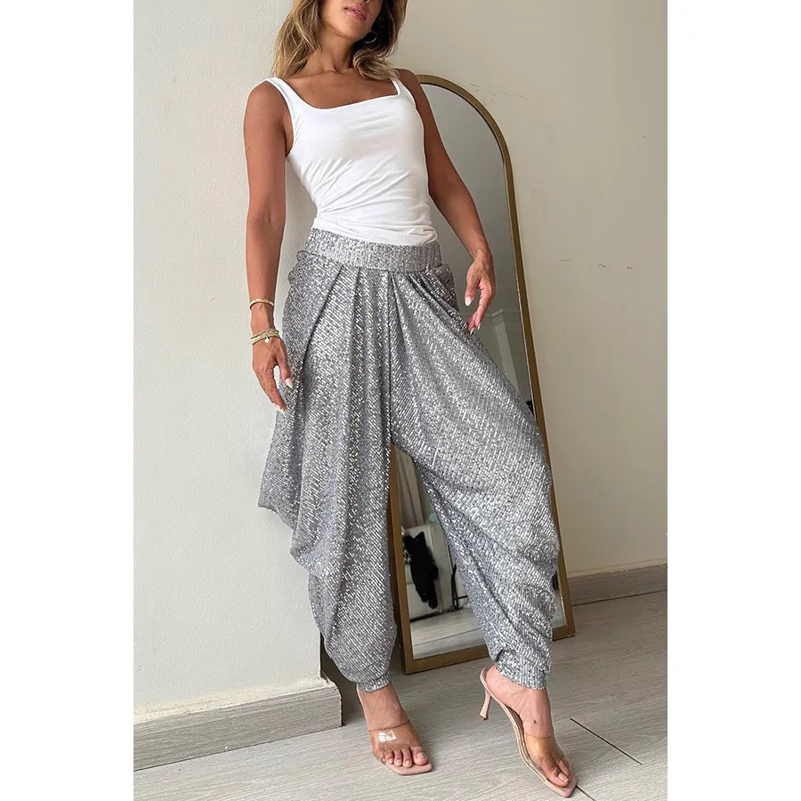 Women Fashion Casual Loose Sequin Bloomers - Image 6