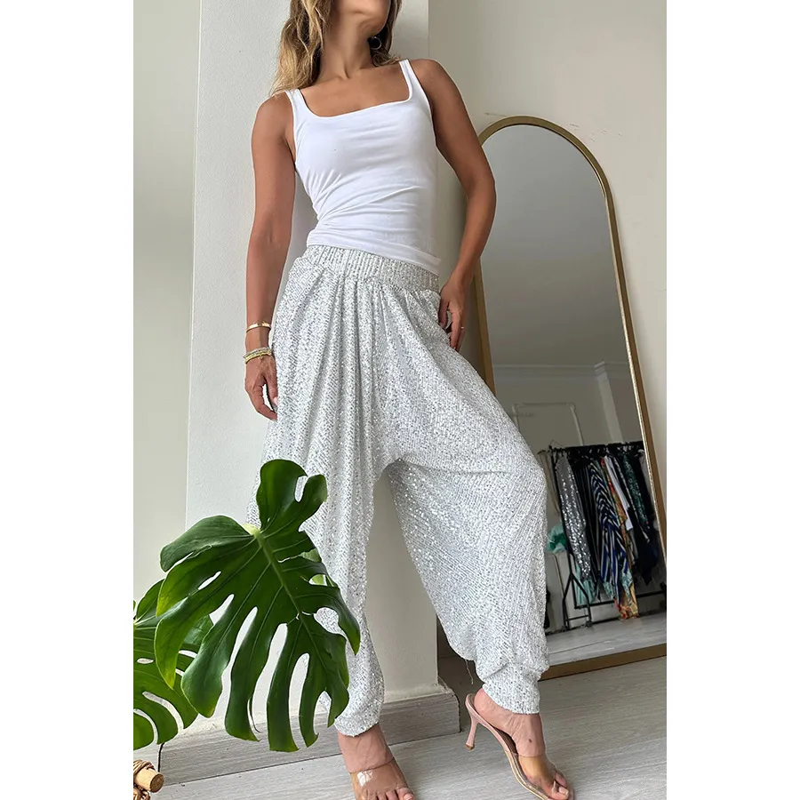 Women Fashion Casual Loose Sequin Bloomers - Image 4